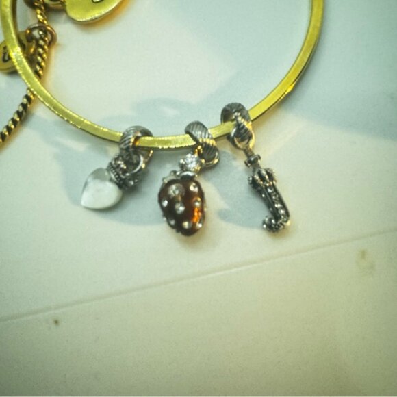 Juicy Couture Vintage Y2K NEW Charms Bangles Bracelets 3 Gold Silver Heart Dog - Picture 6 of 15